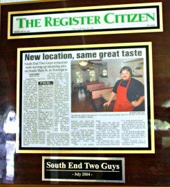 A news article covering the opening of the new location in 2004 still rests on the wall inside the restaurant. - © Tabitha Guarnieri