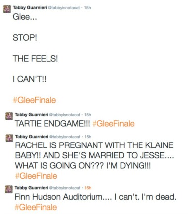 glee tweets collage