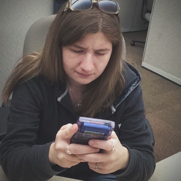 playing pokemon blue