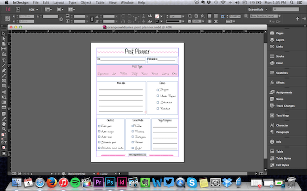 indesign planner